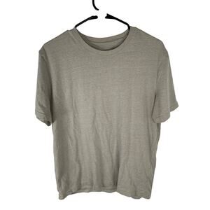 Banana Republic Premium Wash T-Shirt L Mens Crew Neck Short Sleeve Heather Beige